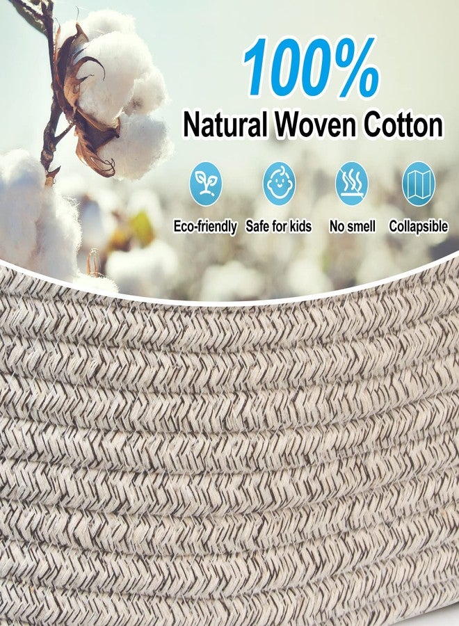 AmapleL Woven Storage Basket with Handles for Toilet Tank Top, Bathroom Storage Organizer Basket Bin Toilet Paper, Home Decor Organizing Baskets for Bathroom, Bedroom, Living Room - Image 2