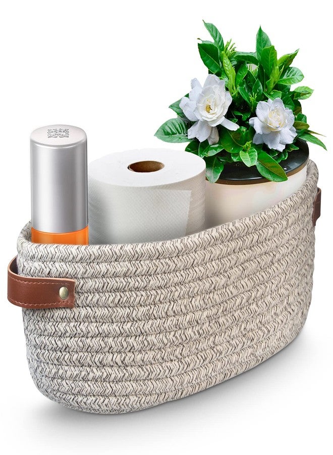 AmapleL Woven Storage Basket with Handles for Toilet Tank Top, Bathroom Storage Organizer Basket Bin Toilet Paper, Home Decor Organizing Baskets for Bathroom, Bedroom, Living Room - Image 1
