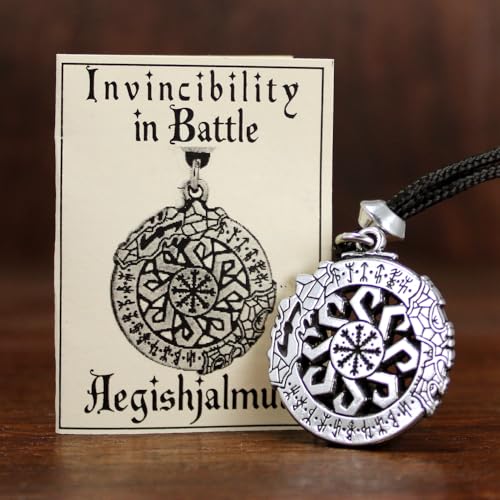 Pepi Pewter Invincibility in Battle Aegishjalmur Norse Viking Rune Pendant - Image 2