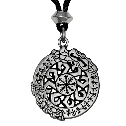 Pepi Pewter Invincibility in Battle Aegishjalmur Norse Viking Rune Pendant - Image 1
