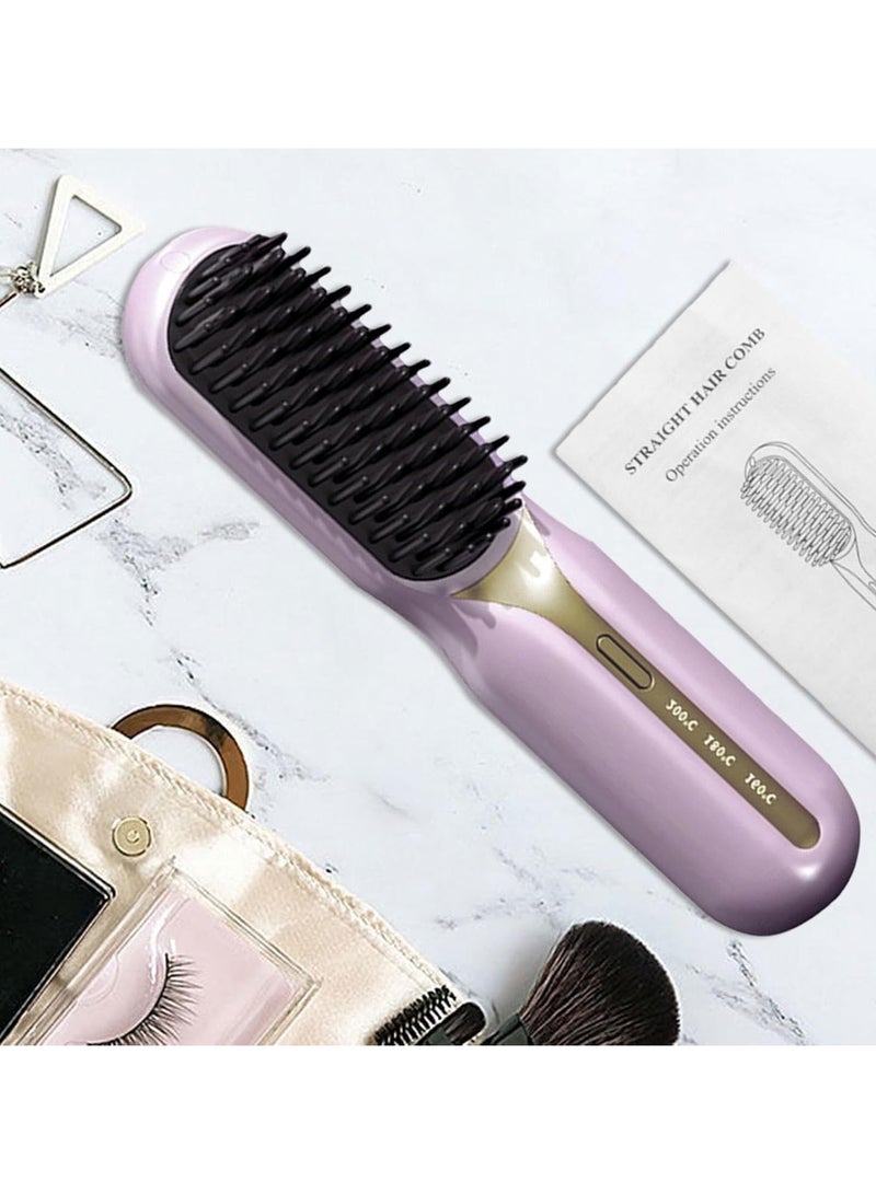 general Cordless Hair Straightener Brush 1500mAh Heated Hair Straightening Brush Electric Hair Brush Cordless Comb - Image 2