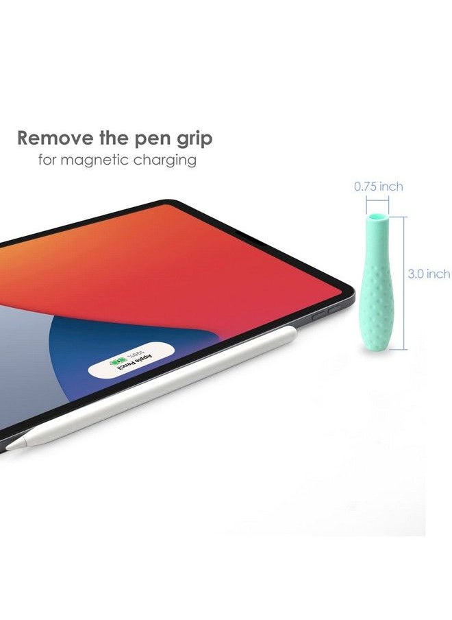 ProElife - Ergonomics Grip Holder Silicone Protective Sleeve Cover For Apple Pencil 1St 2Nd Generation Ipad Pro 11'' 12.9'' 2021 2020 2018 Stylus Accessories Kits (Green) - Image 1