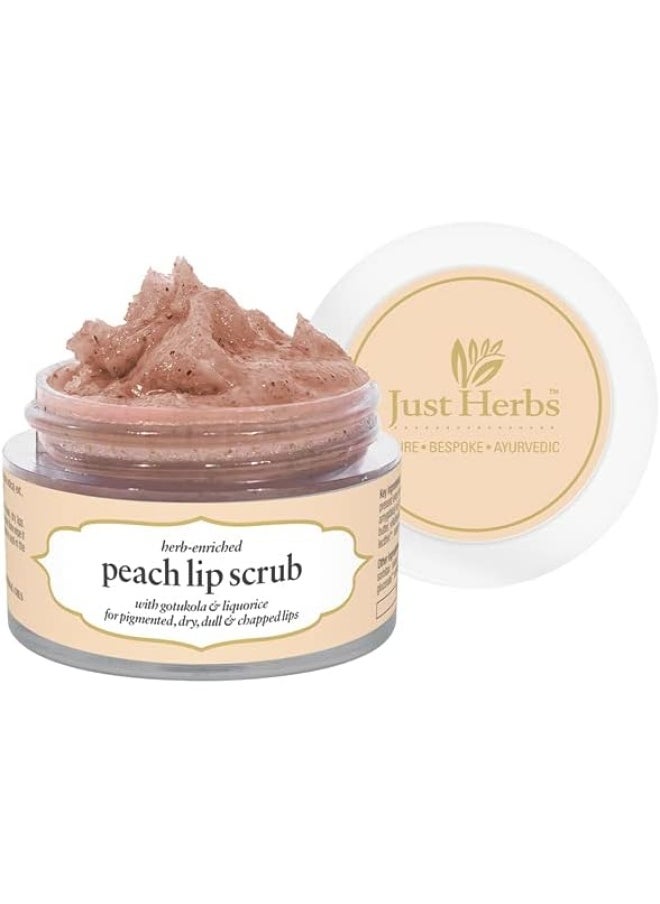 Just Herbs Ayurvedic & Vegan Peach Lip Scrub & Lip Mask duo pack for Chapped, Pigmented & Dark lips, 30gm  - Image 2