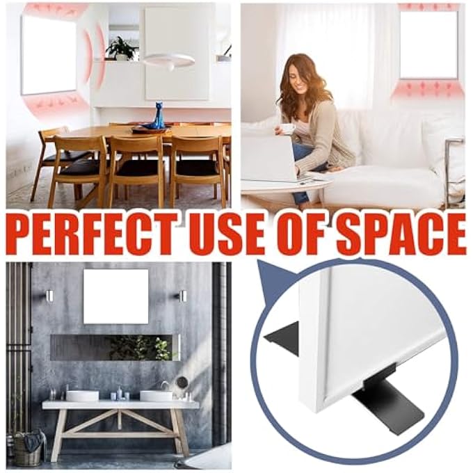 FEET FOR INFRARED HEATING, INFRARED HEATER BRACKET KIT, FREE-STANDING, FLOOR STANDING FEET SUPPORT FEET FOR HEATING PANELS, FLAT RADIATORS, 2-PACK, BLACK - Image 3