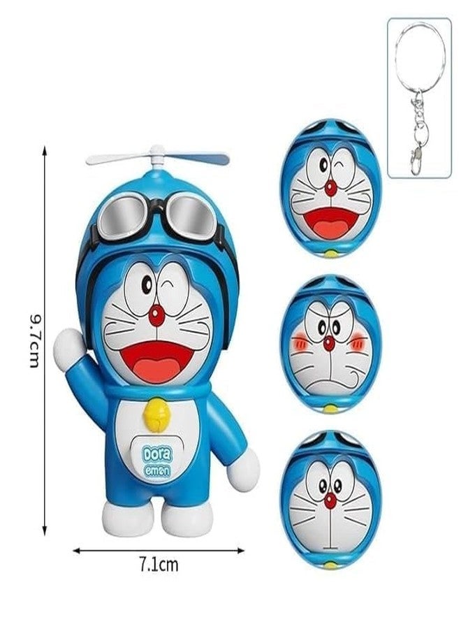 NETZILLA Doraemon Face Changing Toy Keychain With Working Copter- 3 Expressions 3D Cartoon Character| Mood Swing Toy Key Holder, Unisex Keychain for Bags, Cars & Gifts for Kids & Adults - Image 2