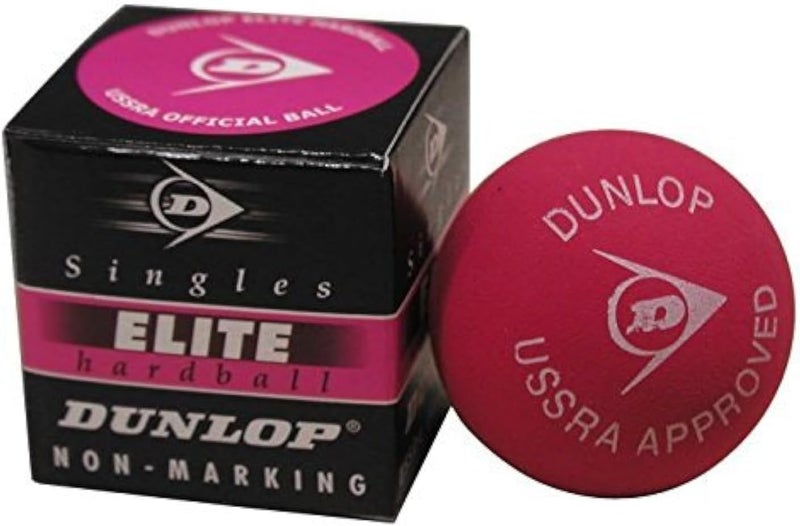 Dunlop Elite Singles Hard Ball Squash Ball - Red