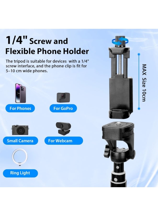 Selfie Stick & Phone Tripod – 137cm Aluminum Stand with Remote & Flexible Head – Lightweight & Travel-Friendly, Compatible with Most Phones - Image 3