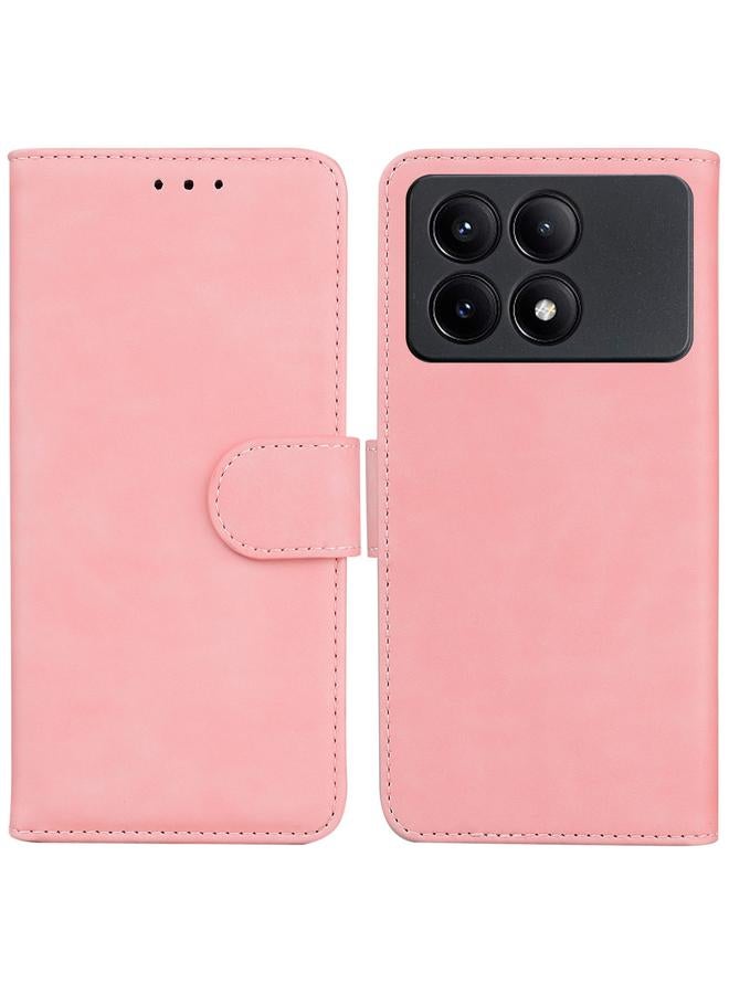 The Bros Case For Xiaomi Redmi K70E / Poco X6 Pro Skin Feel Pure Color Flip Leather Phone Case
