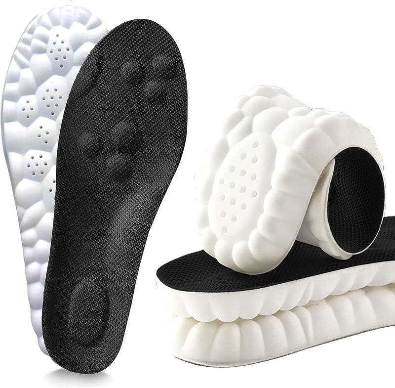 2 Pair 4D Cloud Technology Insole Super Soft Comfort Insoles | U-Shape Memory Foam Insoles, 4D Cloud Insole for Women Men Shock-Absorbing Foot Support Insoles
