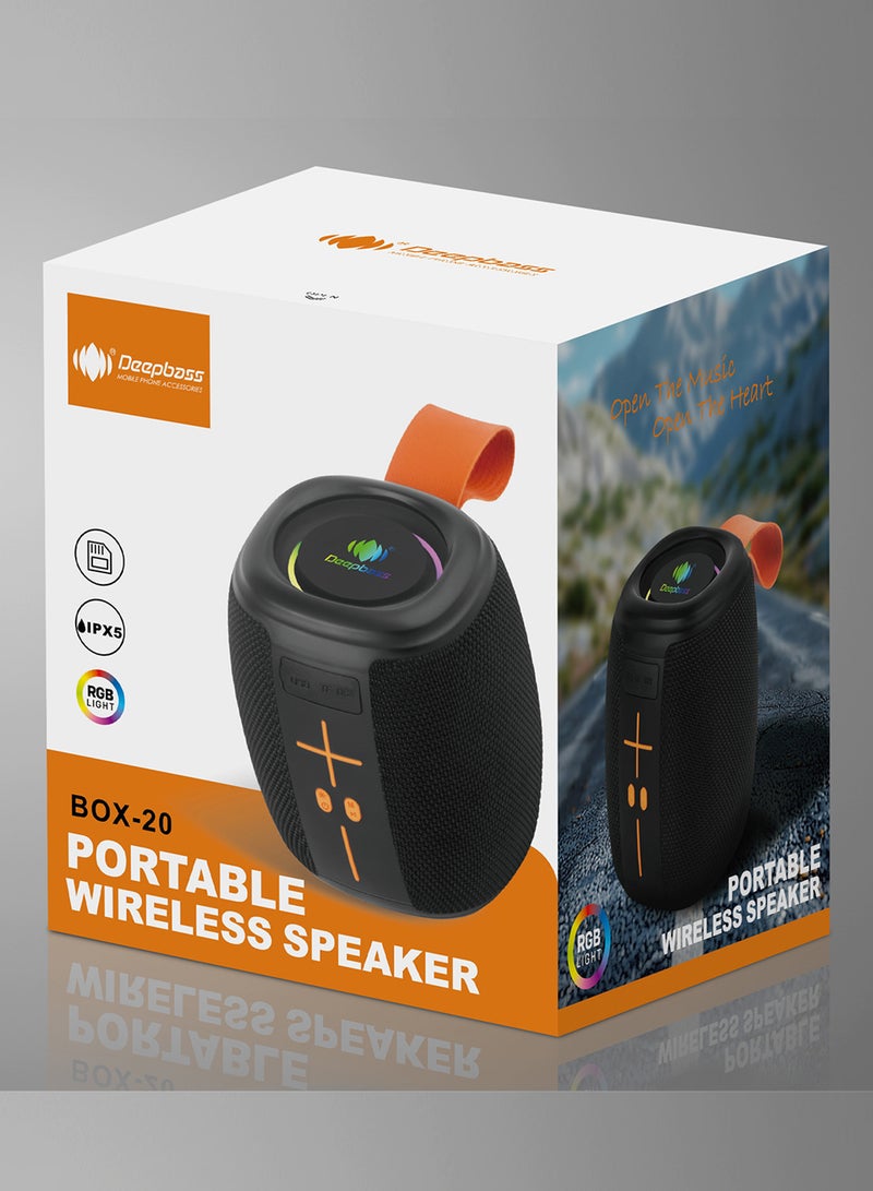 Deepbass BOX-20 Portable Wireless Speaker – RGB Light, IPX5 Waterproof, Deep Bass, Long Battery, Bluetooth - Image 3
