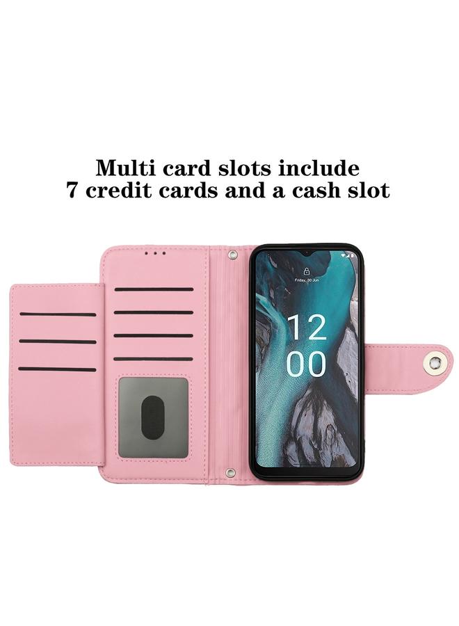 S-TOP Case For Nokia C22 Rhombic Texture Flip Leather Phone Case with Lanyard - Image 5