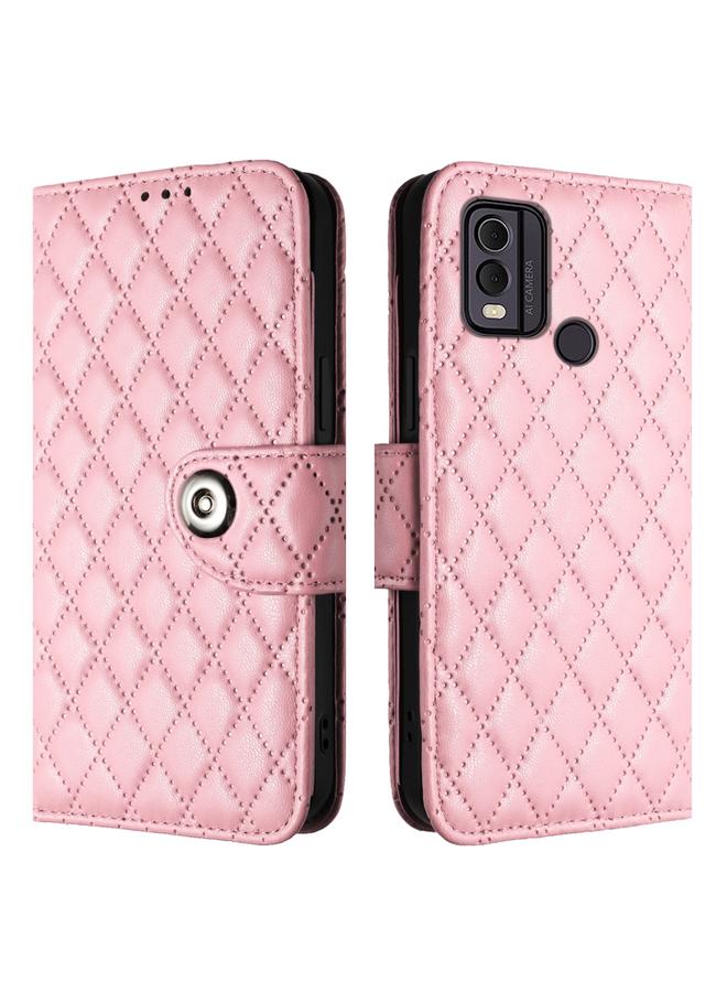 S-TOP Case For Nokia C22 Rhombic Texture Flip Leather Phone Case with Lanyard - Image 2