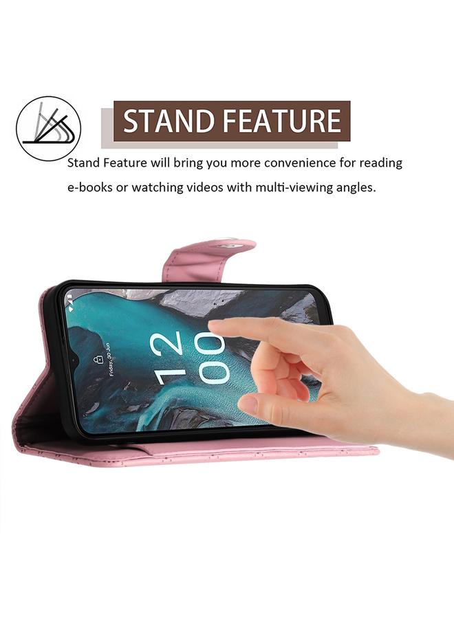 S-TOP Case For Nokia C22 Rhombic Texture Flip Leather Phone Case with Lanyard - Image 3