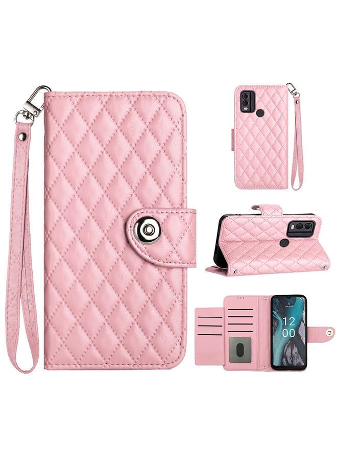 S-TOP Case For Nokia C22 Rhombic Texture Flip Leather Phone Case with Lanyard - Image 1