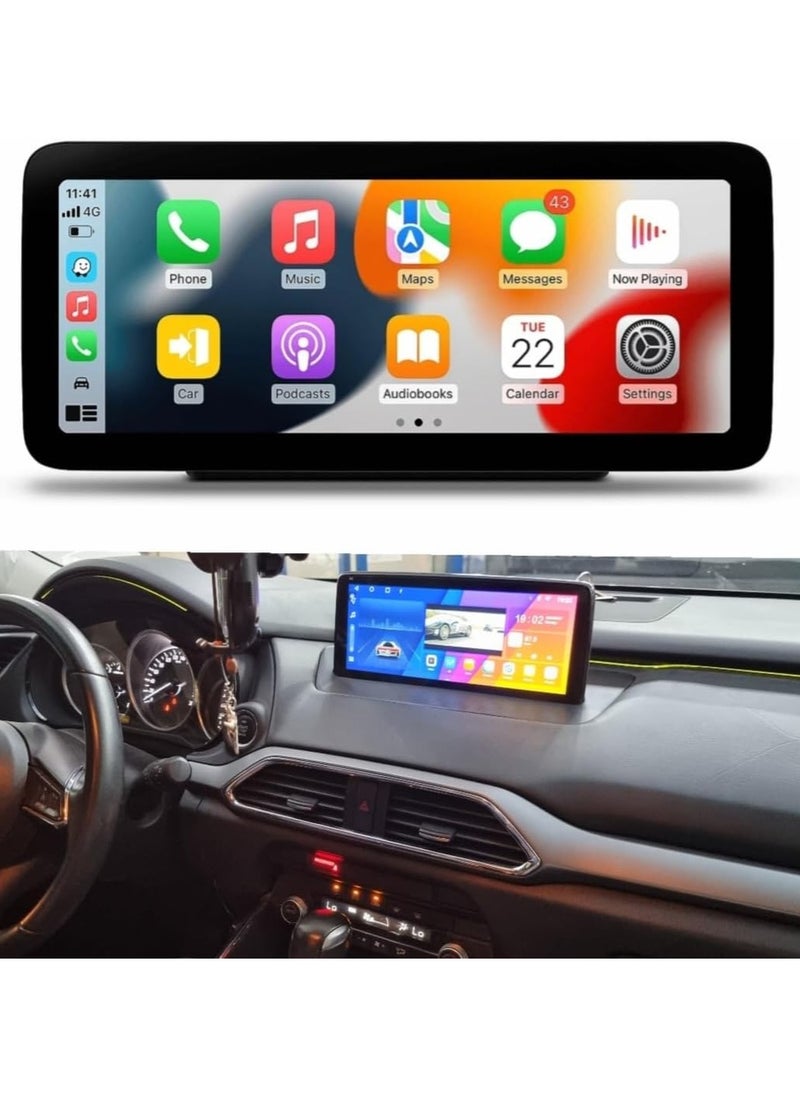 Vierex - Android Car Stereo Screen For Mazda CX9 Mazda CX-9 2016-2023 Support Apple Carplay Android Auto Wireless 4GB RAM 10.25" Screen QLED Bluetooth USB SIM Card AHD Camera Included Fast Interface - Image 1
