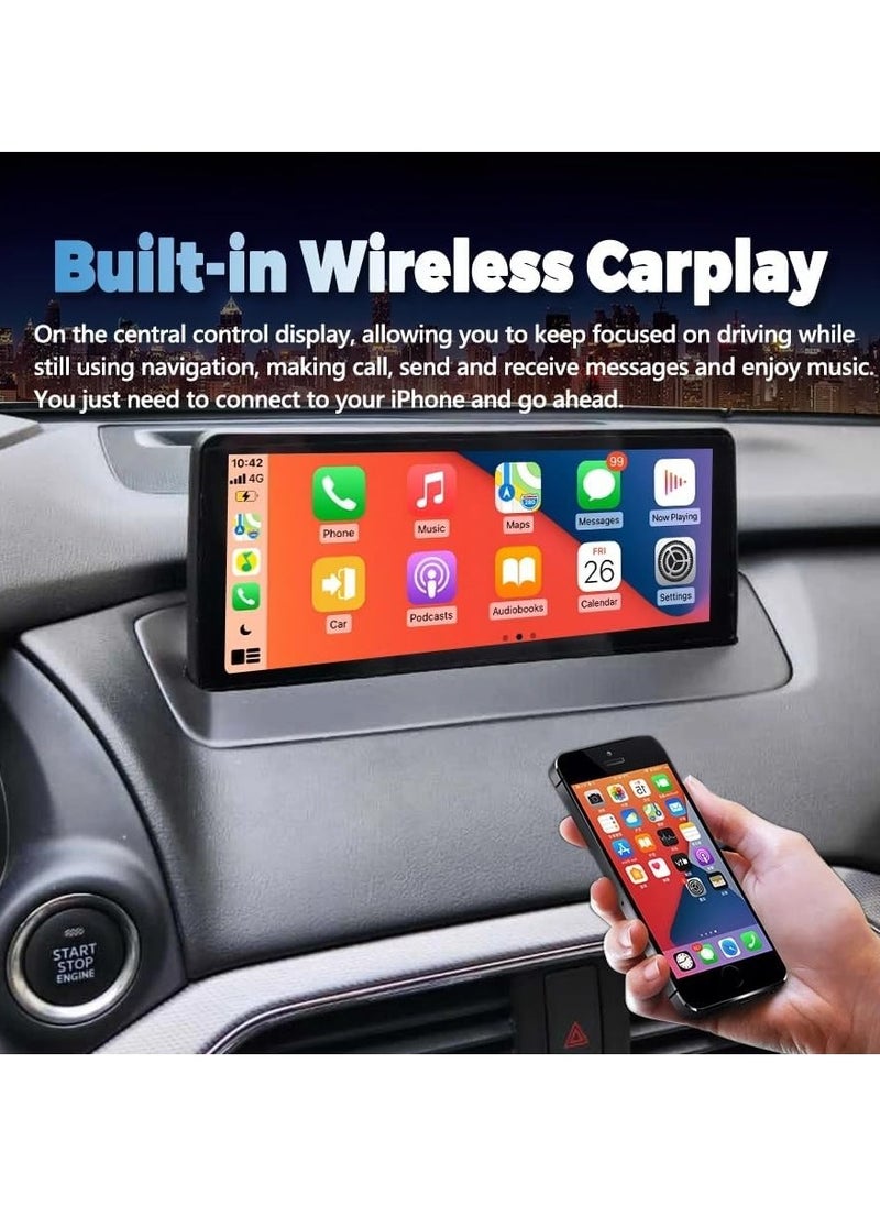 Vierex - Android Car Stereo Screen For Mazda CX9 Mazda CX-9 2016-2023 Support Apple Carplay Android Auto Wireless 4GB RAM 10.25" Screen QLED Bluetooth USB SIM Card AHD Camera Included Fast Interface - Image 1