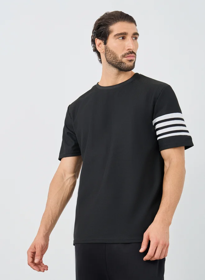 ستايلي Styli Striped Short Sleeve Oversized T-Shirt