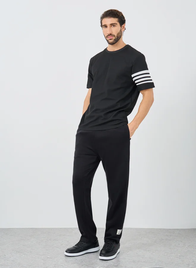 ستايلي Styli Striped Short Sleeve Oversized T-Shirt