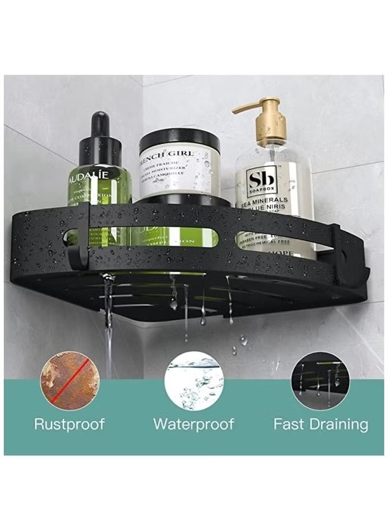 Beauenty Bathroom Shelf, Pack of 2pcs, Shower Caddy, No drilling Bathroom Organizer, Light-Weight Aluminum, Self-Adhesive Bathroom Shelves, Wall mounted Bathroom Rack, Corner Shower Shelf. - Image 4