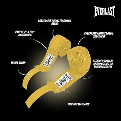 Everlast Boxing Handwraps, Machine Washable Speedbag Training and Martial Arts Hand Wrap, Gold - Image 4