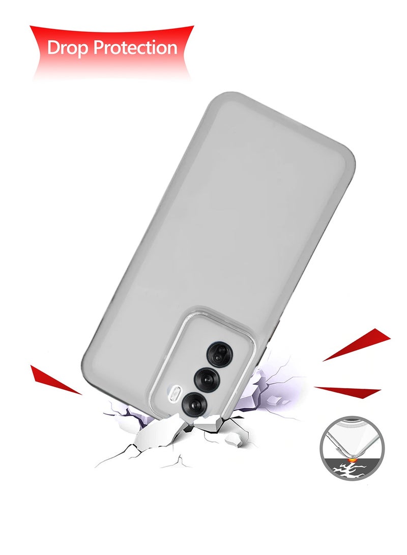 Wtech Soft Transparent TPU Silicone Ultra Thin Phone Stylish Electroplated Camera Border Back Case Cover For Oppo Reno12 5G 2024 White - Image 3