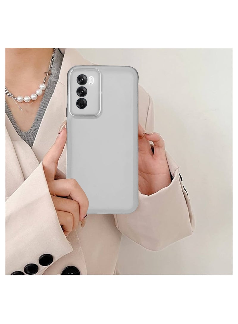 Wtech Soft Transparent TPU Silicone Ultra Thin Phone Stylish Electroplated Camera Border Back Case Cover For Oppo Reno12 5G 2024 White - Image 4