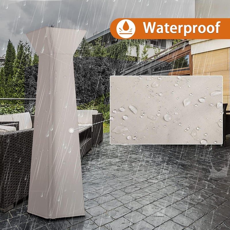 MR. COVER Pyramid Patio Heater Cover for Hiland, Outdoor Cover Waterproof, Propane Heater Heavy Duty with Zipper, 21W x 21D x 90H - Image 2