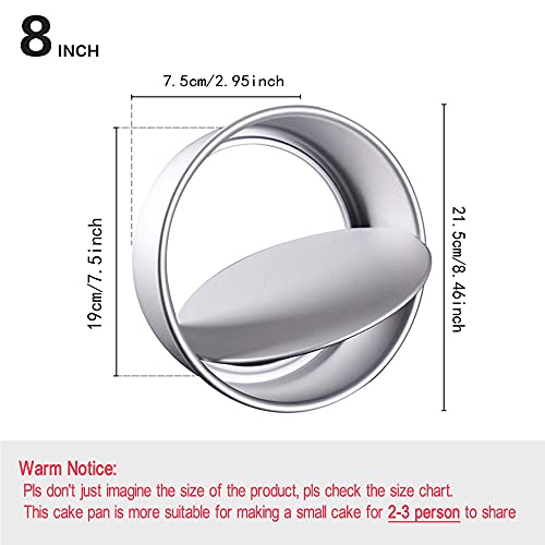 Bezall 8 Inch Round Cake Pan, Non-Stick Cake Baking Pans with Removable Bottom, Aluminum Cheesecake Pan Chiffon Cake Mould - Image 2