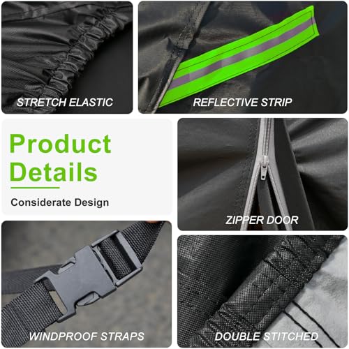 KouKou SUV Car Cover Waterproof All Weather, 7 Layers Outdoor Jeep Car Covers for Automobiles Rain Snow UV Protection, Universal Fit BMW X5, Ford Explorer, Acura MDX, ect.(Length 191-201 inch) - Image 3