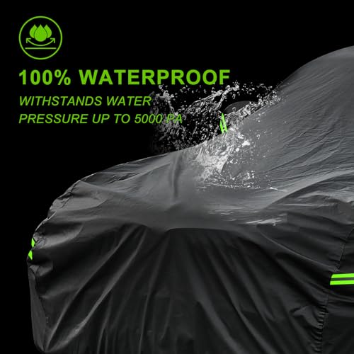 KouKou SUV Car Cover Waterproof All Weather, 7 Layers Outdoor Jeep Car Covers for Automobiles Rain Snow UV Protection, Universal Fit BMW X5, Ford Explorer, Acura MDX, ect.(Length 191-201 inch) - Image 4