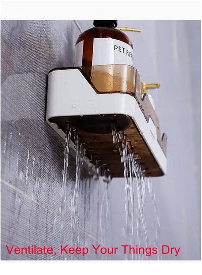 وين هولدر Shower Caddy Wall Mounted 2 Pack Bathroom Organizer Adhesive Shelf Makeup Holder Corner Bathtub Storage Basket Rack No Drilling Kitchen Spice Rack for Home and Daily Use - Image 4