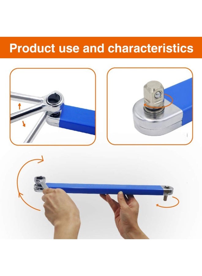 مفتاح تمديد اوفست، مجموعة مفتاح ربط بسقاطة عالمية مع محولات محرك مربعة 1/2 انش و1/4 انش و3/8 انش، مفتاح ربط عالمي للأماكن الصغيرة - Image 2