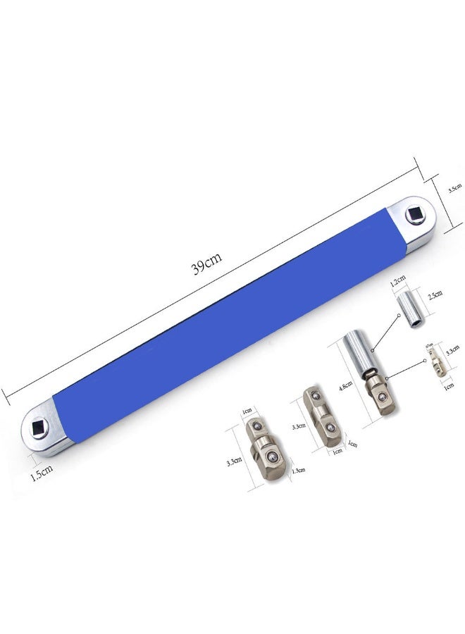 مفتاح تمديد اوفست، مجموعة مفتاح ربط بسقاطة عالمية مع محولات محرك مربعة 1/2 انش و1/4 انش و3/8 انش، مفتاح ربط عالمي للأماكن الصغيرة - Image 5