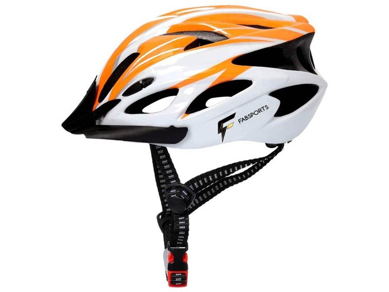 FABSPORTS Light Weight Bicycle/Bike Helmet with Flexible Padding for Kids and Adults, Adjustable Size, for Road & Mountain Cycling/Skating (Orange) - Image 1
