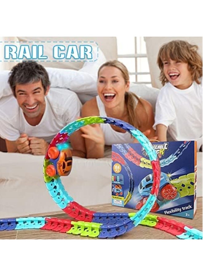 Car Set 92PCS Changeable Track with LED Light-UP Race Car Flexible. - Image 2