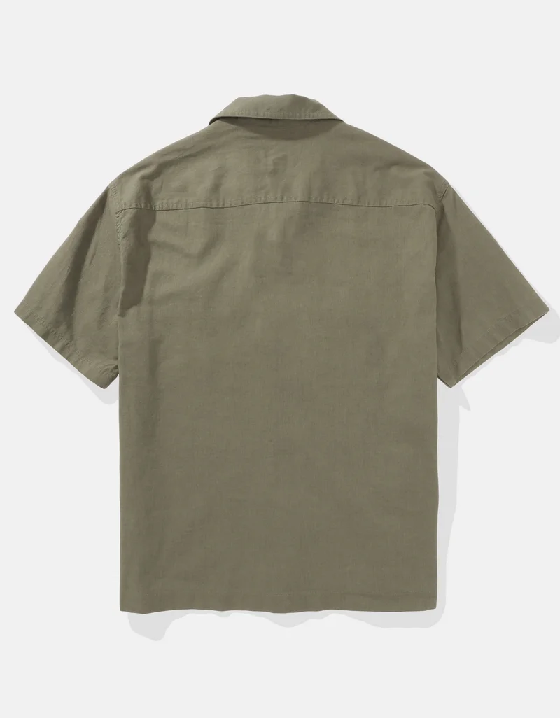 امريكان ايجل Linen-Blend Button-Up Poolside Shirt