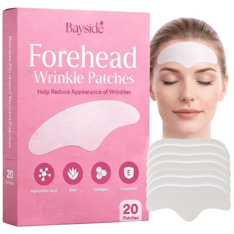 Bayside Forehead Wrinkle Patches | Anti-Wrinkle Facial Patches for Fine Lines | Overnight Wrinkle Filler & Deep Line Treatment | Disposable Face Tape for a Youthful, Firmer, and Smoother Appearance | 20 Count - Image 1