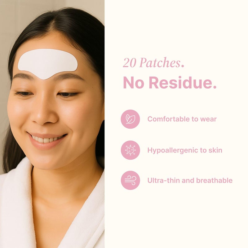 Bayside Forehead Wrinkle Patches | Anti-Wrinkle Facial Patches for Fine Lines | Overnight Wrinkle Filler & Deep Line Treatment | Disposable Face Tape for a Youthful, Firmer, and Smoother Appearance | 20 Count - Image 3
