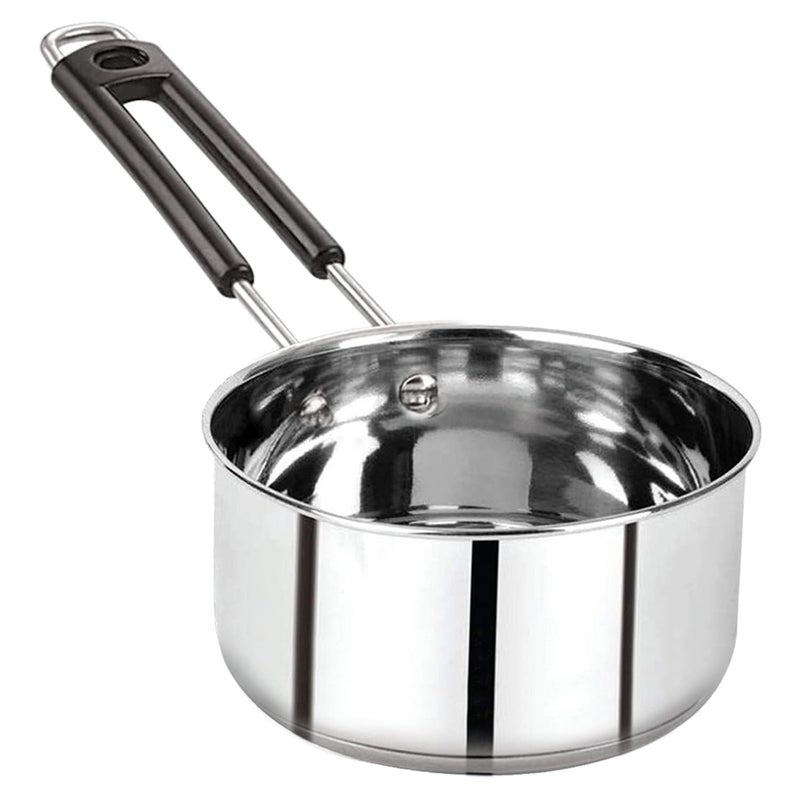 AADHIK Stainless Steel Sauce Pan Tea Pan Milk Pan Heavy Guage 15 Litre Induction and Gas Stove Friendly Silver - Image 1