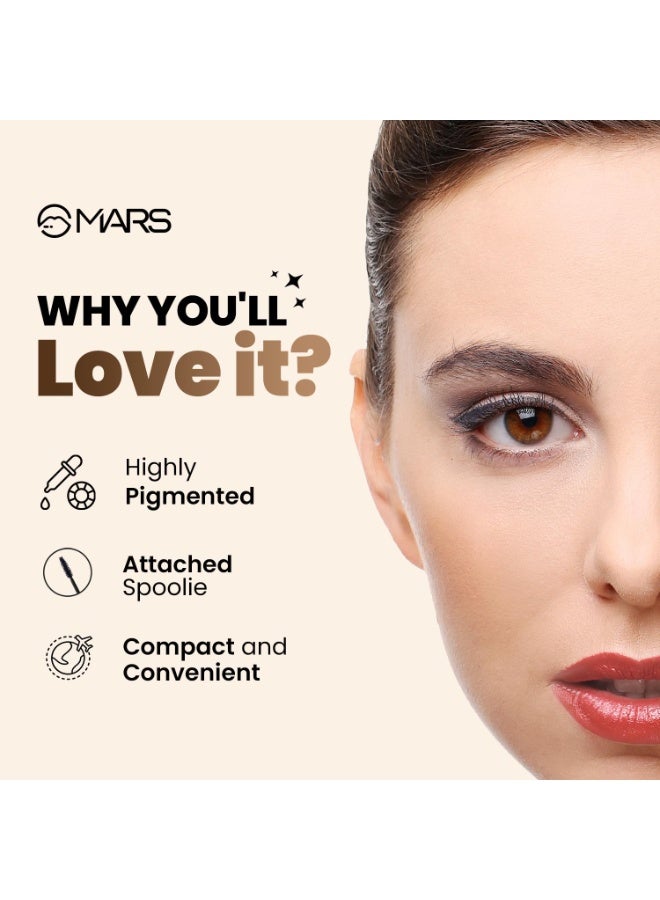 MARS Brow Better Eyebrow Pencil with Spoolie | Long-Lasting & Smudge Proof | Rich Pigmentation | Natural-Looking Results | Easy to Sharpen (1.4 gm) (Dark Brown) - Image 4