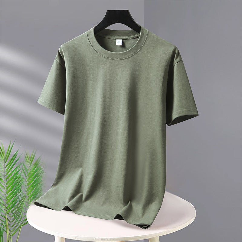 Heavy Cotton Short-Sleeved T-Shirt Men'S Casual All-Match T-Shirt Base Shirt Men'S Half-Sleeved Loose - Image 1