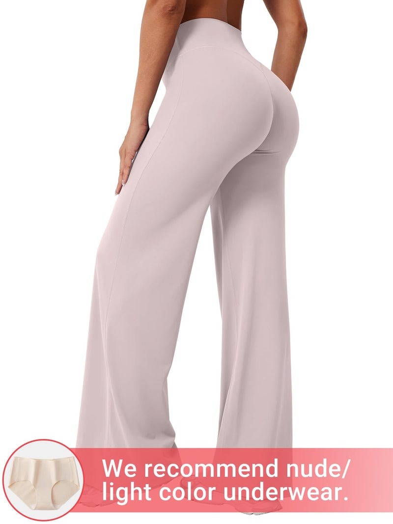 YEOREO Workout Leggings Womens No Front Seam Straight Leggings 31.5" High Waist Buttery Eddiy Gym Yoga Pants Dusty Pink M - Image 4