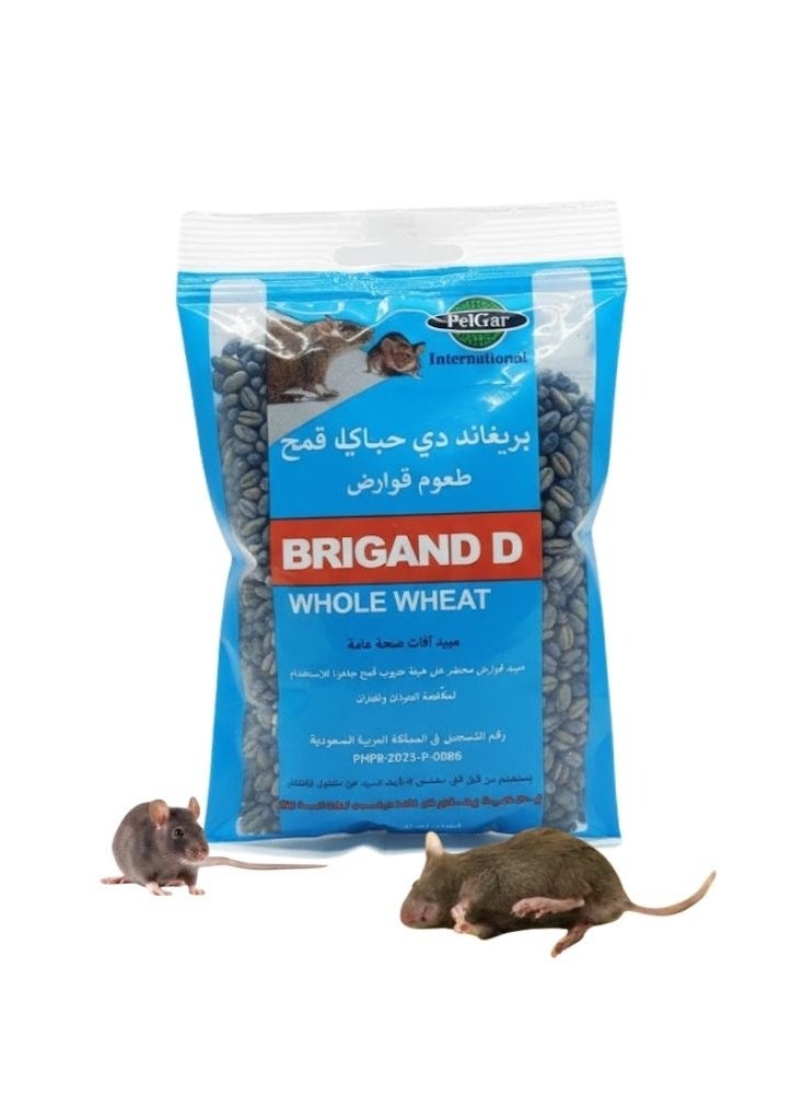 PelGar Brigand D Whole Wheat Rat Killer Bait – Powerful Rodent Control Grain Formula for Rats & Mice, Ready-to-Use Wheat-Based Poison Bait for Home, Warehouse, Farm & Commercial Pest Control Use 100g - Image 1