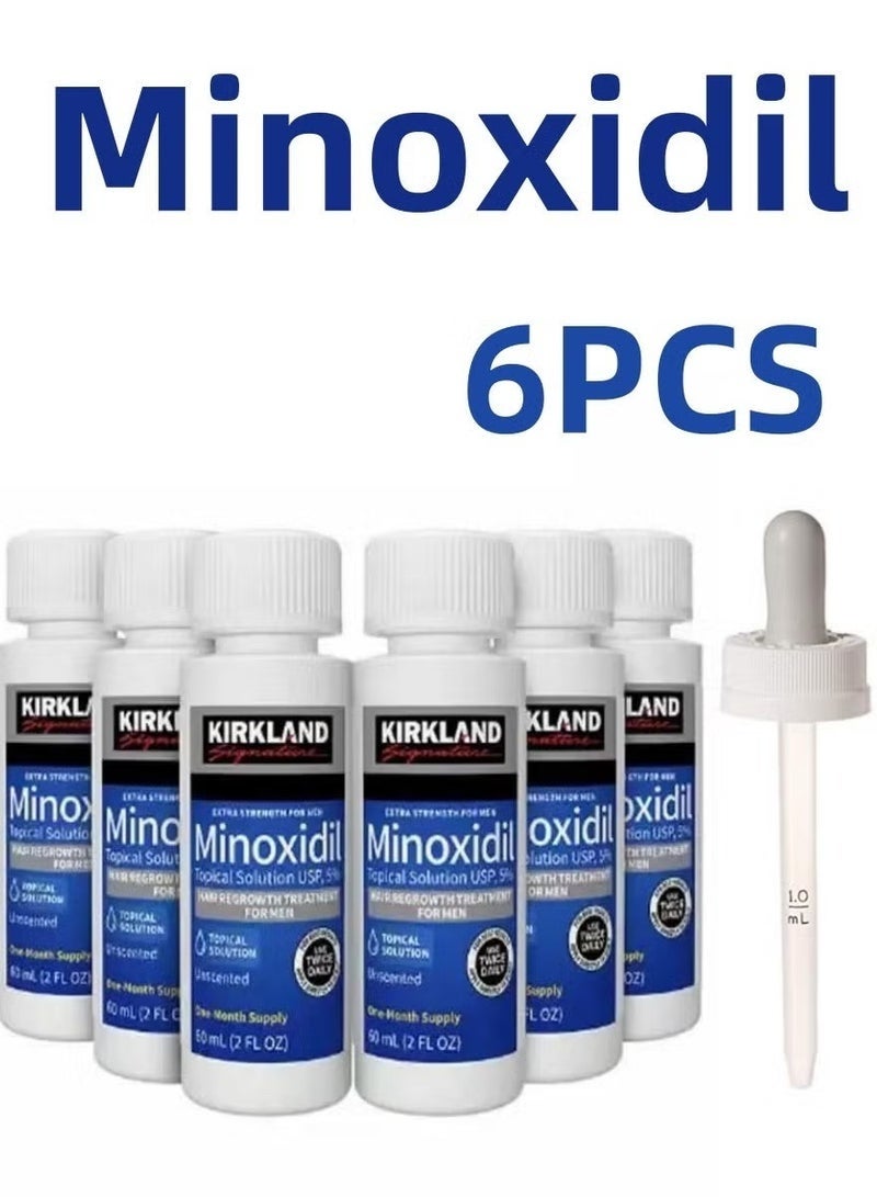 Kirkland 6 Bottles of 60ml Ultra - Strong 5% Minoxidil Hair Regrowth Treatment Set: Hassle - Free Hair Growth, Cost - effective Choice - Image 1