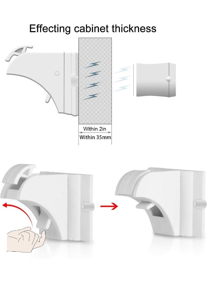 vmaisi Child Safety Magnetic Cabinet Locks - 4 Pack Adhesive Baby Proofing Cabinets & Drawers Latches - Image 3