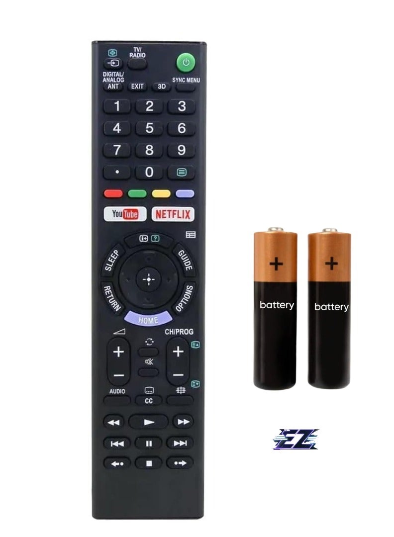 ELTRAZONE LCD/LED Remote Control Compatible with Sony Bravia Smart LCD, LED, UHD, OLED, QLED, 4K Ultra HD TV with YouTube, Netflix Function – Black, Battery Included - Image 1
