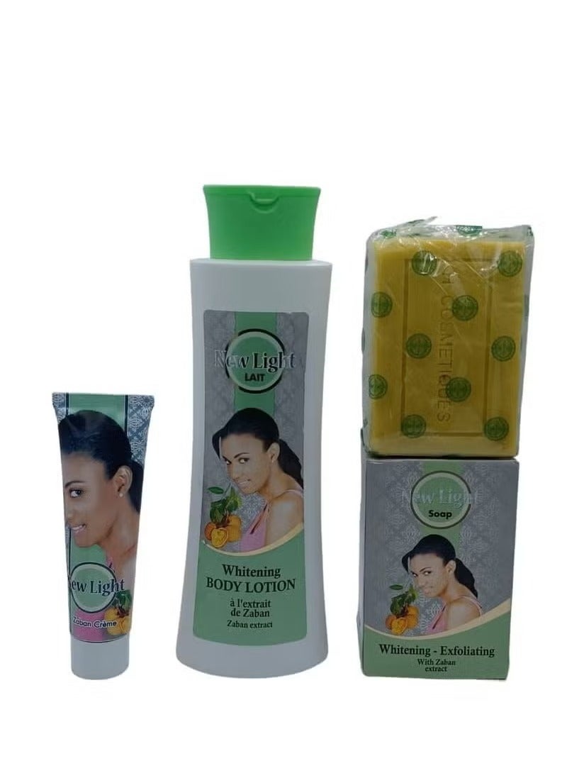 New Light Body care set Lotion 400ml Cream 47ml Soap 350gm 