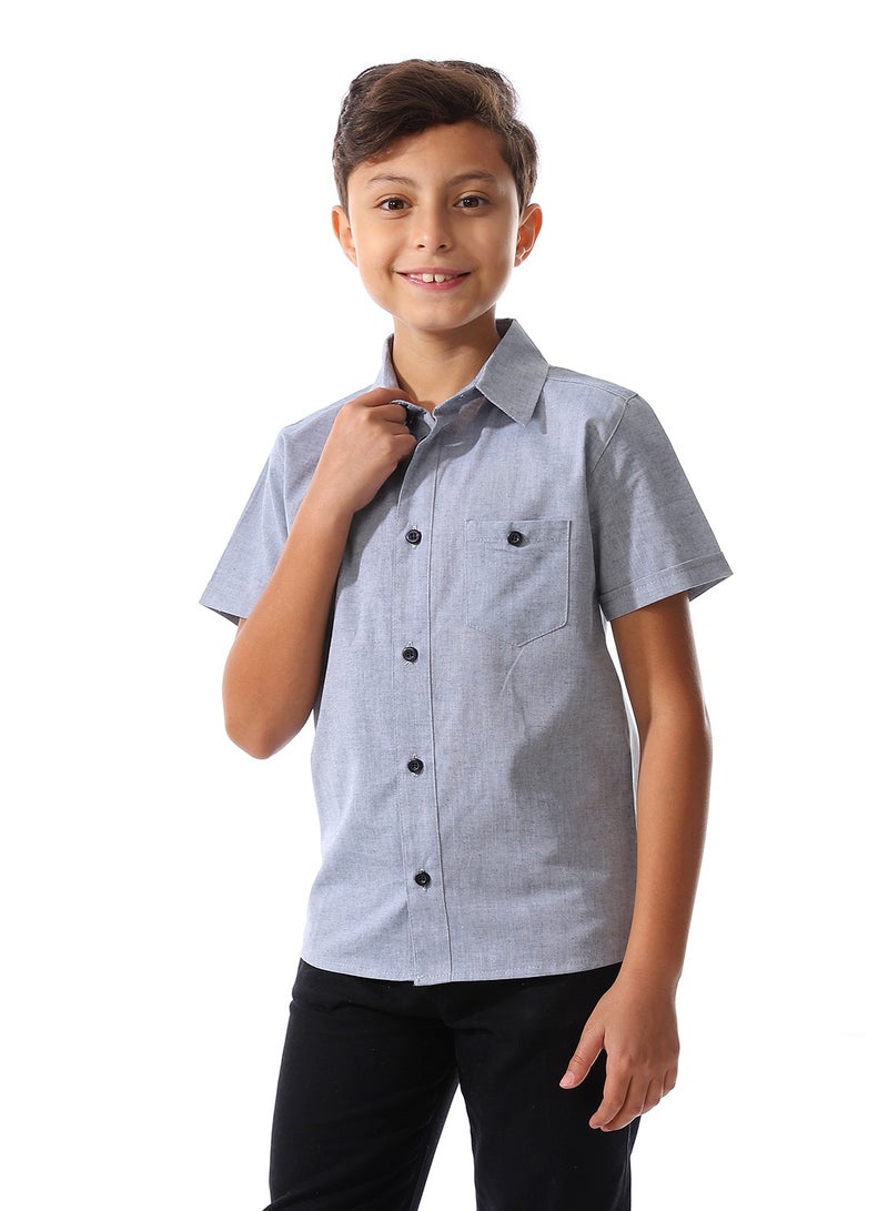 Master Jeans Boys Casual Short Sleeves Cotton Shirt  - Image 1