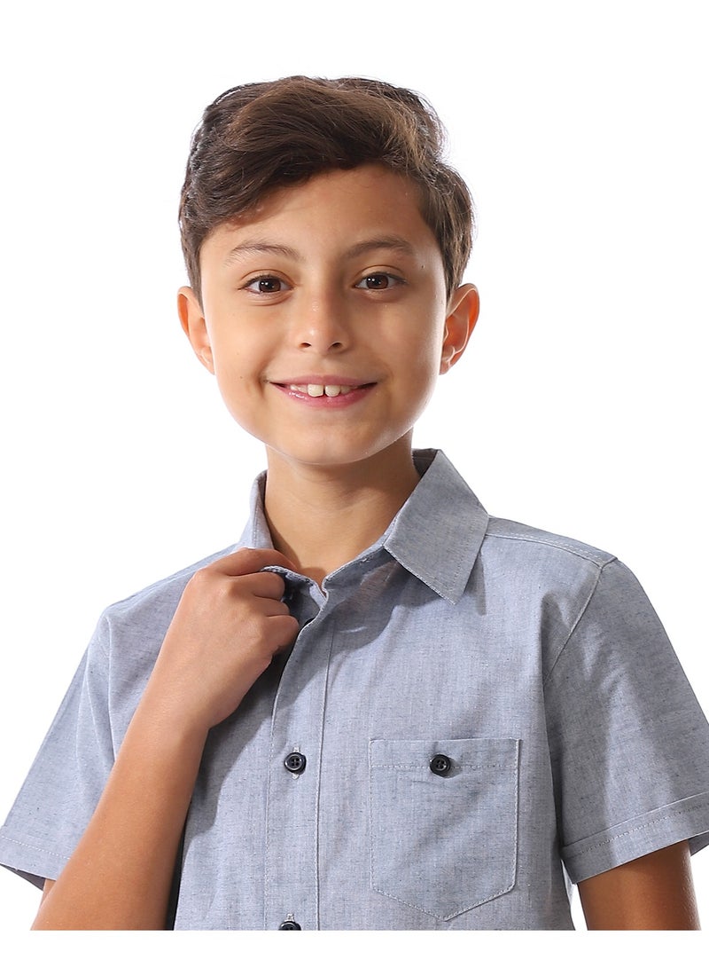 Master Jeans Boys Casual Short Sleeves Cotton Shirt  - Image 3