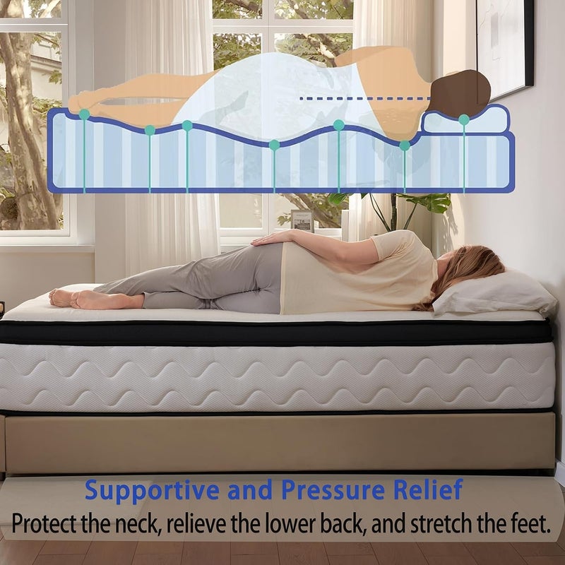 Hybrid Mattress in a Box, Gel Memory Foam, Independent Pocket Springs, High Elasticity and Pressure Relief Design, Breathable and Soft, Medium Hardness (150 * 200 * 30) - Image 4